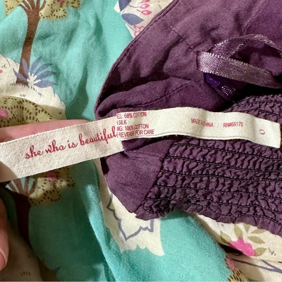 Anthropologie Maeve Purple Skoura Idyll Tree Print Halter Maxi Dress Size 0 - Picture 10 of 14